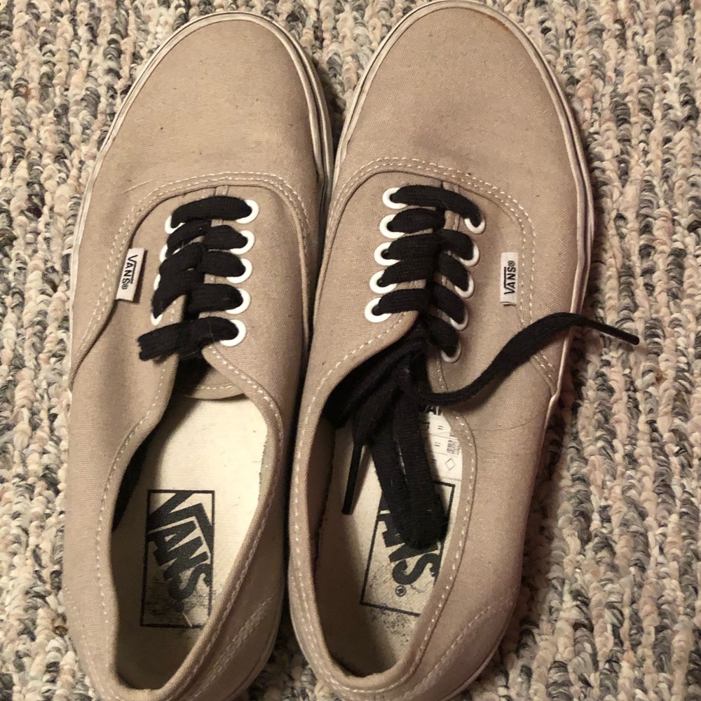 Cream/sand colored Vans
